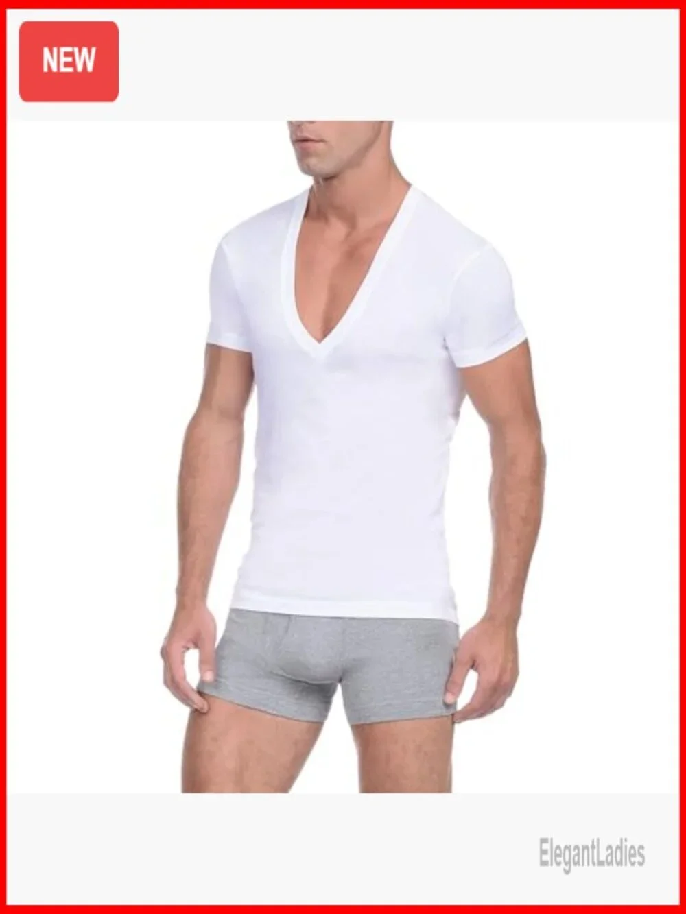 Slim Fit Deep V-Neck Undershirt in Premium Pima Cotton